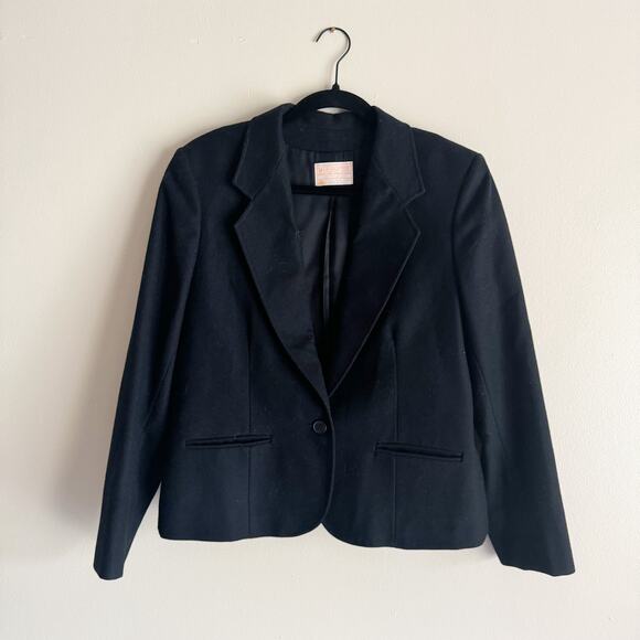 Vintage Pendleton Black Single Button Wool Jacket - Size 14 - Picture 6 of 6